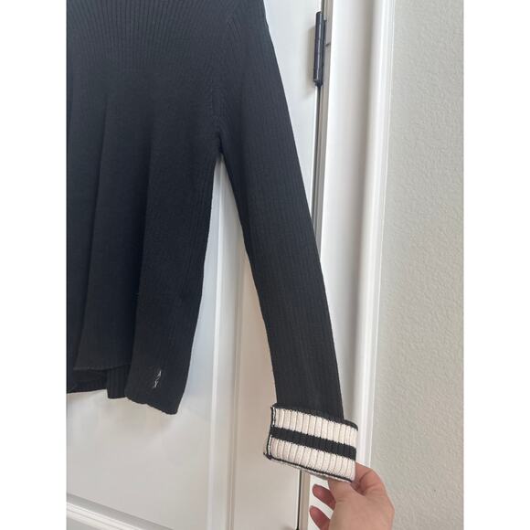 Armani Exchange Size Med. Black knitted Sweater with Side zipper on Collar - Picture 5 of 7